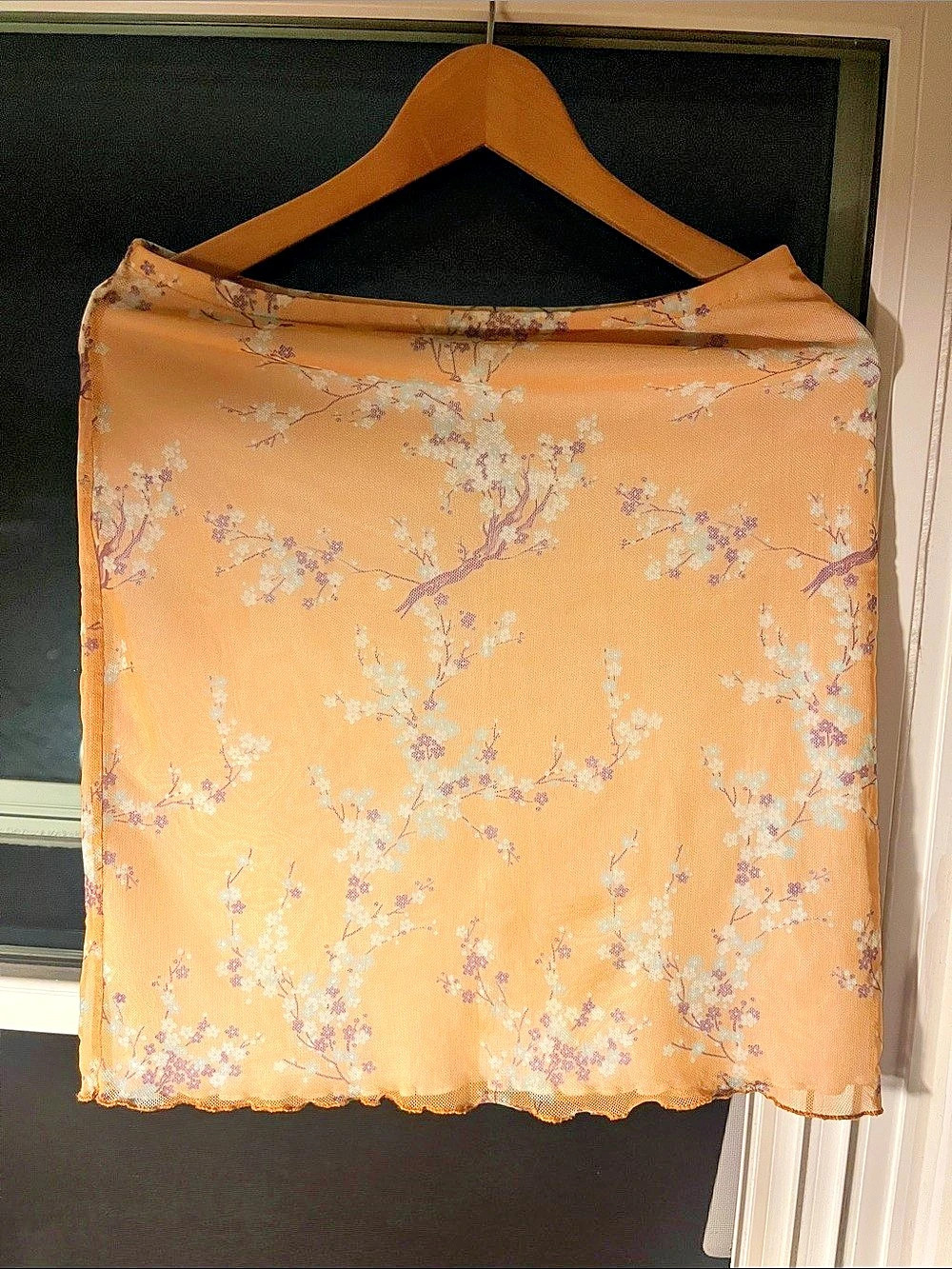 Floral Crop Top in Orange & Purple